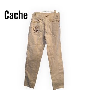 Caché Nautical Bling embellished Eggshell white Jeans 12